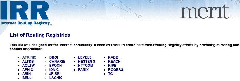 Updating Internet Routing Registry (IRR)-Record