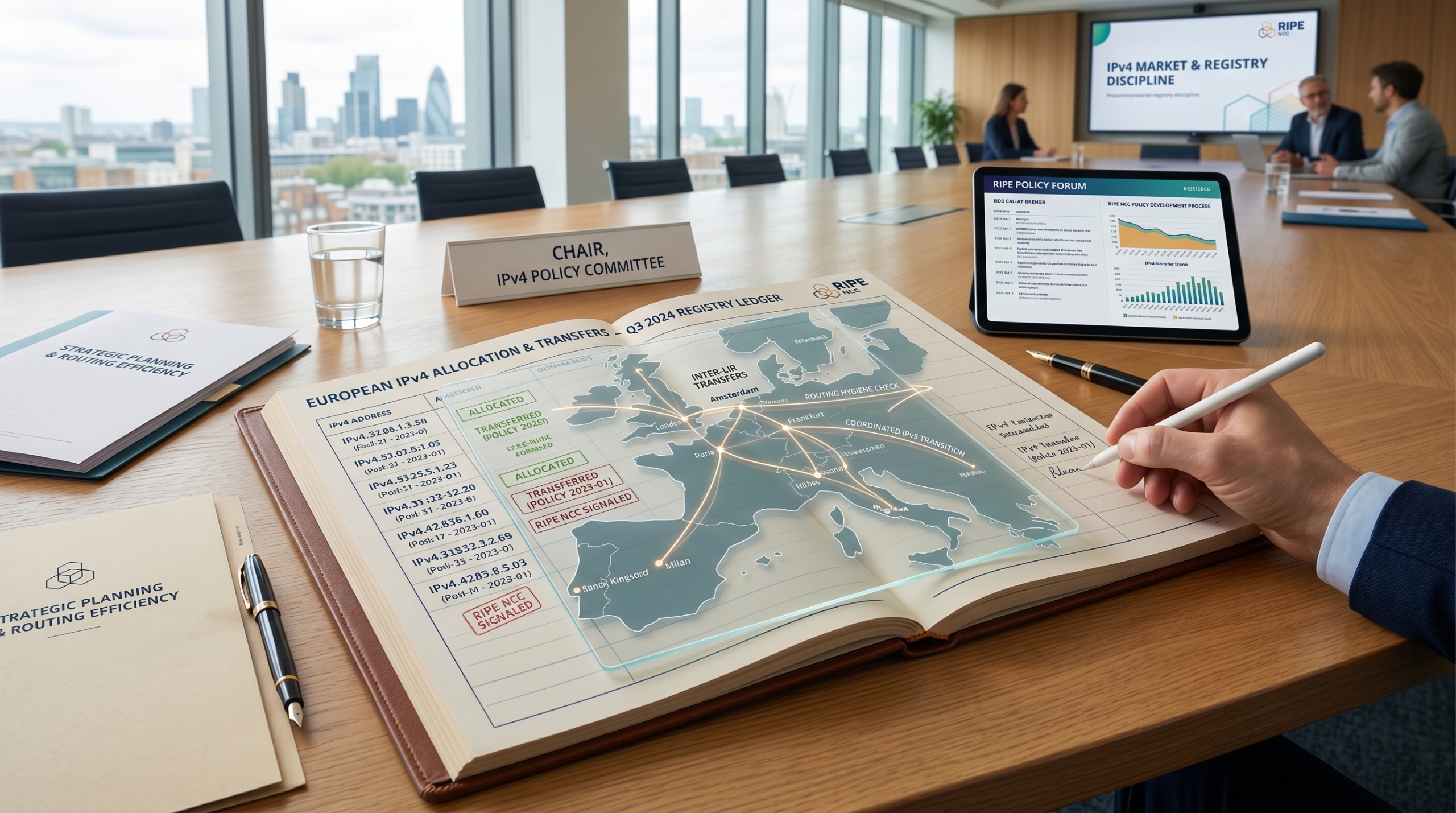 Editorial illustration for RIPE Transfer Signals Now Define European IPv4 Planning